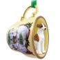 HTCD92B Whippet, Brindle & White Snowman Holiday Tea Cup Ornament