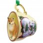 HTCD96 Shiba Inu  Snowman Holiday Tea Cup Ornament