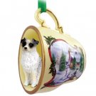 HTCD99B Australian Shepherd Blue Snowman Holiday Tea Cup Ornament
