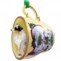 HTCD99C Australian Shepherd Blue, Docked Snowman Holiday Tea Cup Ornament