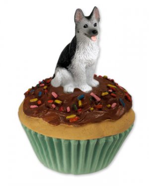 PC08B German Shepherd, Silver & Black Pupcake Trinket Box