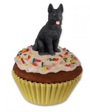 PC08D German Shepherd, Black Pupcake Trinket Box