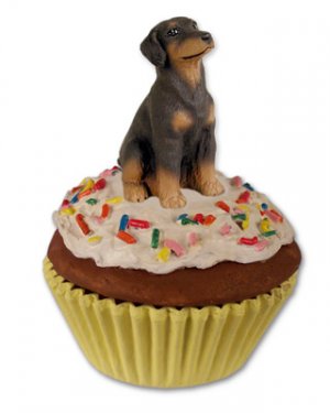 PC101B Doberman, Red, Uncropped Pupcake Trinket Box