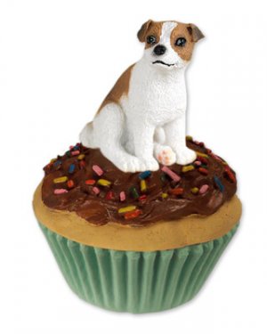 PC105A Jack Russell Terrier, Brown & White, Smooth Coat Pupcake Trinket Box
