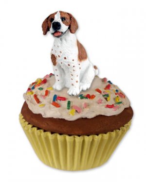 PC106A Pointer, Brown & White Pupcake Trinket Box