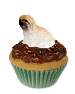 PC10B Lhasa Apso, Brown Pupcake Trinket Box