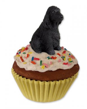 PC121B English Cocker Spaniel, Black Pupcake Trinket Box