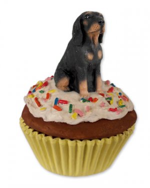 PC127 Black & Tan Coonhound Pupcake Trinket Box