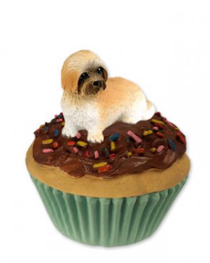 PC129B Lhasa Apso, Brown, Sport cut Pupcake Trinket Box