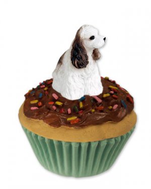 PC15D Cocker Spaniel, Brown & White Pupcake Trinket Box