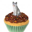 PC17D Husky, Gray & White, Brown Eyes Pupcake Trinket Box