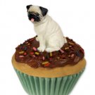 PC18A Pug, Fawn Pupcake Trinket Box