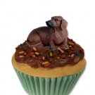 PC19A Dachshund, Red Pupcake Trinket Box