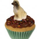PC28B Afghan, Tan & White Pupcake Trinket Box