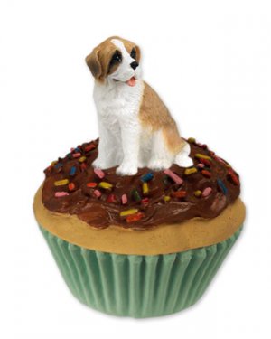 PC31 Saint Bernard, Rough Coat Pupcake Trinket Box