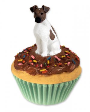 PC50A Fox Terrier, Brown & White Pupcake Trinket Box