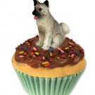 PC55A Akita Gray Pupcake Trinket Box