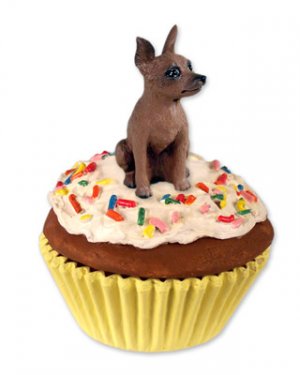 PC57B Min Pin, Red & Brown Pupcake Trinket Box