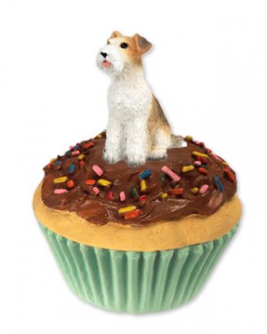 PC59 Wire Haired Fox Terrier Pupcake Trinket Box