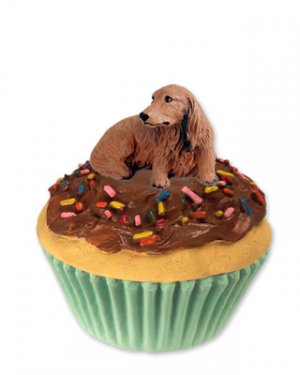 PC60A Dachshund, Longhaired, Red Pupcake Trinket Box