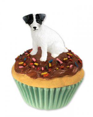 PC63B Jack Russell Terrier, Black & White, Rough Coat Pupcake Trinket Box