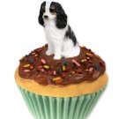 PC80B Cavalier King Charles, Black & White Pupcake Trinket Box