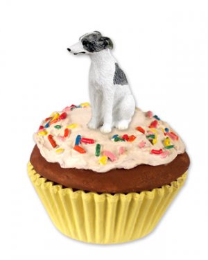 PC92C Whippet, Gray & White Pupcake Trinket Box