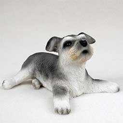 PDF103B Schnauzer Gray Uncropped Puppy Figurine