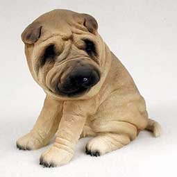 PDF40A Shar Pei Brown Puppy Figurine