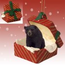 RGBA02 Black Bear  Red Gift Box Ornament