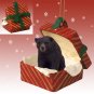 RGBA02 Black Bear  Red Gift Box Ornament