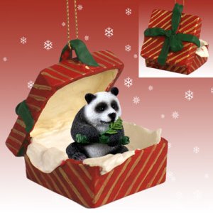 RGBA04 Panda Red Gift Box Ornament