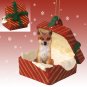 RGBA27A Fox, Red, Red Gift Box Ornament
