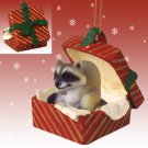 RGBA28 Raccoon Red Gift Box Ornament