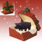 RGBA48 Pig, Black Red Gift Box Ornament