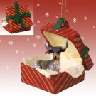 RGBA77 Long Horn Steer Red Gift Box Ornament