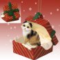 RGBC21 Scottish Fold Tortoise & White Red Gift Box Ornament