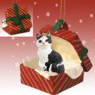 RGBC22 Manx Black & White Red Gift Box Ornament