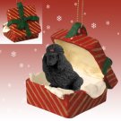 RGBD01D Poodle, Black Red Gift Box Ornament