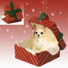 RGBD06B Chihuahua, Tan & White Red Gift Box Ornament