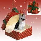 RGBD08B German Shepherd, Silver & Black Red Gift Box Ornament