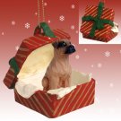 RGBD102B Boxer, Tawny, Uncropped Red Gift Box Ornament