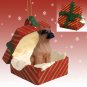 RGBD102B Boxer, Tawny, Uncropped Red Gift Box Ornament