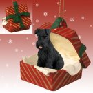 RGBD103A Schnauzer, Black, Uncropped Red Gift Box Ornament