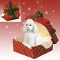 RGBD104A Poodle, White, Sport cut Red Gift Box Ornament