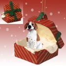RGBD106A Pointer, Brown & White Red Gift Box Ornament