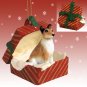 RGBD118 Collie, Smooth Hair Red Gift Box Ornament