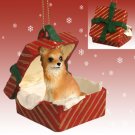 RGBD123 Chihuahua, Long Haired, Red Gift Box Ornament