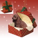 RGBD15A Cocker Spaniel, Brown Red Gift Box Ornament