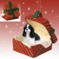 RGBD15E Cocker Spaniel, Black & White Red Gift Box Ornament